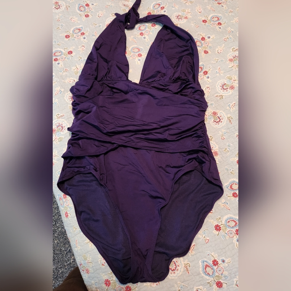 Old Navy Purple Women's One Piece Swimsuit